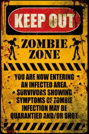 Strefa Zombie - zabawny plakat