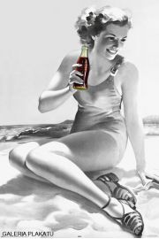 Coca-Cola Spragniona Dziewczyna na Play - retro plakat 61x91,5 cm