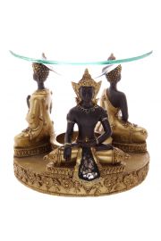 Zoto-brzowy tajski Budda ze szklan mozaik - podstawka na wi