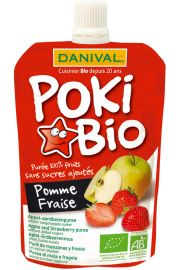 Danival Poki - przecier jabkowo-truskawkowy 100% owocw bez dodatku cukrw 90 g Bio