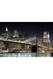 Nowy Jork Brooklyn Bridge Noc - plakat