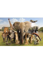 Dzikie Zwierzta Afryki i Azji - plakat 91,5x61 cm