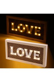 cienna dekoracja LED z zygzakiem - LOVE