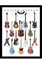 Gitara - Guitar Heaven - Gitary - rne rodzaje - plakat 40x50 cm