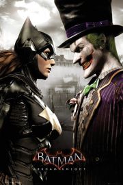 Batman Arkham Knight Batgirl i Joker - plakat