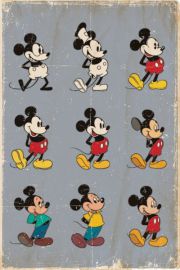 Myszka Miki Mickey Mouse ewolucja - plakat 61x91,5 cm