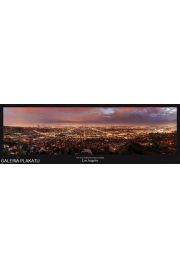 Los Angeles Noc - Panorama Miasta - plakat 158x53 cm