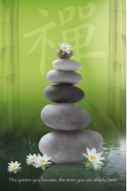 Zen Stones - Kamienie - plakat motywacyjny 61x91,5 cm