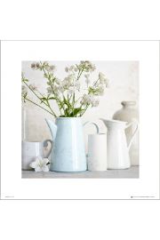 Blue Teapot Flowers - plakat premium