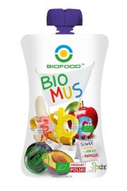Bio Food Mus liwkowo-bananowo-jabkowy 90 g Bio