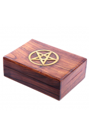 Puckator Ltd Pudeko drewniane ozdobione pentagramem 17.5cm