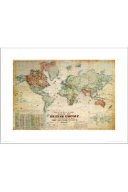 Mapa wiata British Empire - plakat premium 40x30 cm