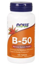 Now Foods B-50 Kompleks witaminy B Suplement diety 100 tab.