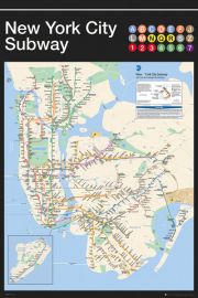 Nowy Jork Mapa Metra - plakat