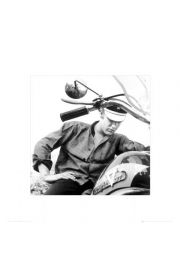 Elvis Presley Harley Davidson - plakat premium 40x40 cm