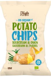Trafo Chipsy ziemniaczane o smaku mietankowo-cebulowym 125 g Bio