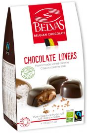 Belvas Czekoladki belgijskie serca z karmelem i sol morsk fair trade bezglutenowe 100 g Bio