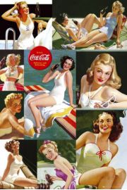 Coca-Cola Spragniona Dziewczyny na Play - retro plakat 61x91,5 cm
