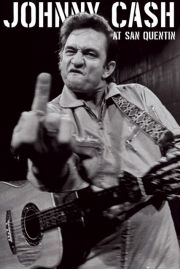 Johnny Cash koncert w Wizieniu San Quentin portrait - plakat
