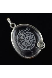 Mandala runiczna na krysztale grskim ze spiralk