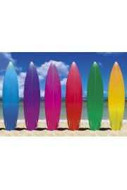 Kolorowe Deski Surfingowe na Play - plakat 91,5x61 cm