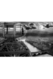 Londyn - London Eye - Panorama - plakat 91,5x61 cm