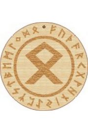 Runa Odala 5 cm - amulet drewniany