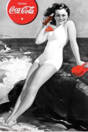 Coca Cola Spragniona Dziewczyna - retro plakat 61x91,5 cm