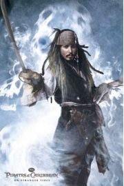 Piraci z Karaibw Jack Sparrow z szabl - plakat 61x91,5 cm
