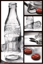 Coca-Cola - Butelki Kapsle i Otwieracz - plakat 61x91,5 cm