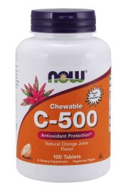 Now Foods Witamina C-500 Chewable o smaku pomaraczowym Suplement diety 100 tab.