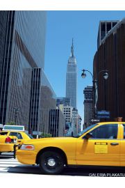 Nowy Jork - close up yellow taxi - plakat premium 60x80 cm
