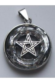 Wisior Pentagram w kole krysztau