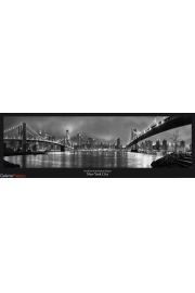 Nowy Jork Mosty Noc - plakat