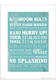 Bathroom Rules - plakat premium 30x40 cm