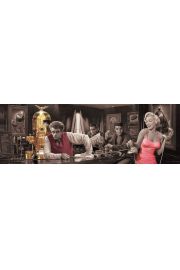 Marylin Monroe, James Dean, Elvis Presley w Barze by Chris Consani - plakat 158x53 cm
