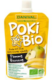Danival Poki - przecier jabkowo-bananowy 100% owocw bez dodatku cukrw 90 g Bio
