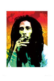 Bob Marley Kolory - plakat premium 60x80 cm