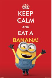 Minionki Keep Calm Eat Banana - plakat 61x91,5 cm