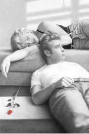 Marilyn Monroe i James Dean - Flute Song by Paul Gassinheimer - plakat