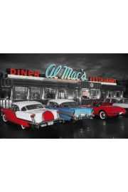 Nowy Jork - Cadillac - AL MACS DINER - plakat 91,5x61 cm