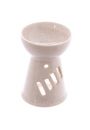 Ceramiczna podstawka z popkan glazur i wycitymi prostoktami