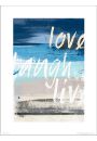 Abstract Beach Love Laugh Live - plakat premium