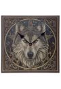 Zegar obraz - Celtycka gowa wilka zaprojektowny przez Lisa Park