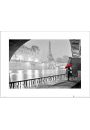 Paris Red Umbrella - plakat premium 50x40 cm