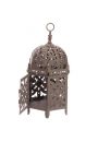 Szecioktny metalowy lampion w marokaskim stylu - szary