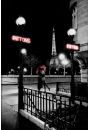 Pary Wiea Eiffla - Pocaunek Zakochanych przy Metrze - plakat
