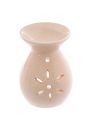 Ceramiczna podstawka z popkan glazur i wycitymi kwiatami
