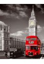 Londyn Big Ben Taxi i Czerwony Autobus - plakat 40x50 cm