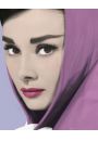 Audrey Hepburn Fioletowy Szal - plakat 40x50 cm